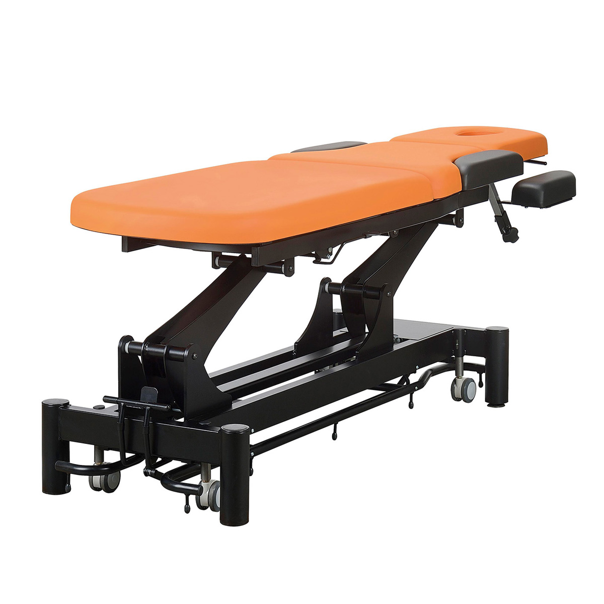 Physio/Osteo table 3 sections, with face hole, all around foot controller, 4 arm supports